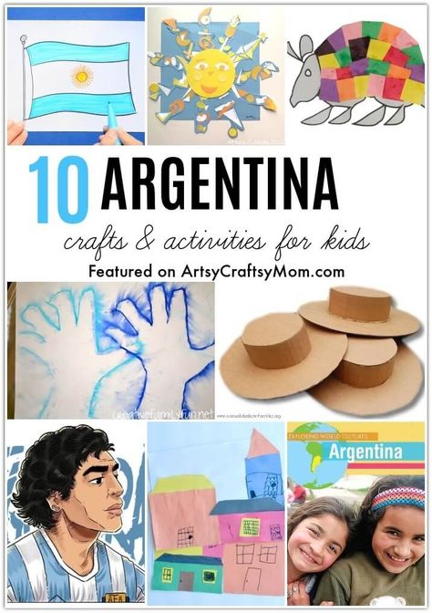 Argentina Activities For Kids, Argentina Decorations Ideas, Argentina Crafts, Argentina Facts, Around The World Crafts For Kids, Hispanic Heritage Month Crafts, Spanish Crafts, Hispanic Heritage Month Activities, Argentina Culture