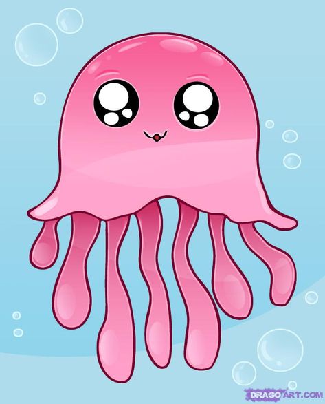 Jellyfish design Fish Drawing For Kids, Cartoon Jellyfish, Cartoon Sea Animals, Pink Jellyfish, Tutorial Drawing, Fish Clipart, Jellyfish Art, Fish Drawings, Jelly Fish