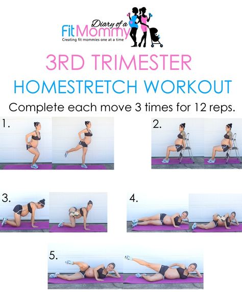 3rd Trimester Full Body Home Workout - Diary of a Fit Mommy Third Trimester Workout, Fitness Diary, 3rd Trimester, Prenatal Workout, Home Stretch, Mommy Workout, Pregnancy Yoga, Prenatal Yoga, Trimesters Of Pregnancy