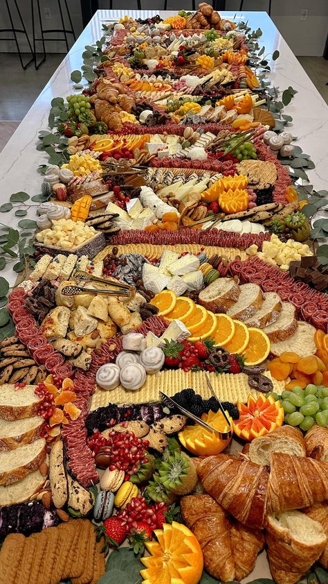 Charcuterie & Cheese Boards | Fruit & Grazing Platters | Utah | 1.5 hours condensed into 30 seconds! #charcuterie #charcuterieboard #cheeseboard #cheese #food #grazingboard #cheeselover #cheeseplatter… | Instagram Big Cheese Board Ideas, Heavy Charcuterie Board, Table Length Charcuterie Board, Grazing Table Layout Template, Diy Wedding Charcuterie Board, Dinner Grazing Table Ideas, Charcuterie Board Big, Sharkcoochie Boards, Cheese Display Wedding