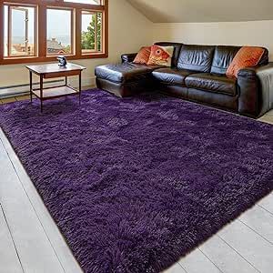 Purple Shag Rug, Purple Living Room, Fuzzy Rug, Carpets For Kids, Children Room Boy, Shaggy Rugs, Area Rug For Living Room, Christmas Decorations Living Room, Rug For Bedroom