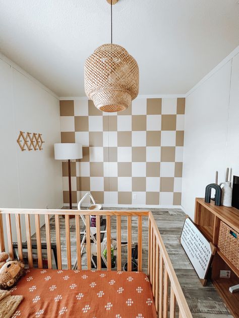 Checkered Print Nursery, Neutral Checkered Nursery, Checkered Toddler Room, Retro Boys Nursery, Toddler Boy Accent Wall, Checkerboard Nursery, Retro Boy Nursery, Toddler Room Accent Wall, Checkered Nursery Baby Boy