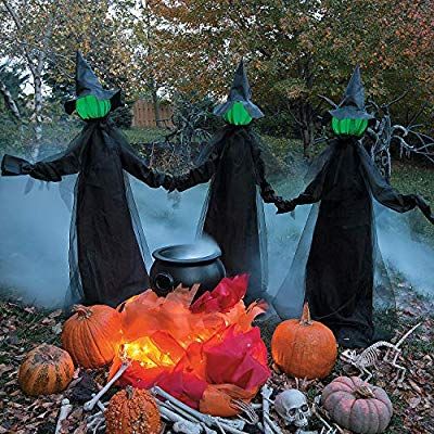 AmazonSmile: Glowing Face Witch Set (3 witches) Outdoor Halloween Decoration: Toys & Games Outdoor Halloween Witch, Dekorasi Halloween, Halloween Decor Diy, Casa Halloween, Halloween Fest, Haunted House Party, Halloween Witch Decorations, Diy Halloween Decor, Halloween Tattoo