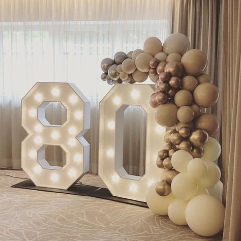 Balloons 80th Birthday, 80th Birthday Party Backdrop, Grandma 80th Birthday Party Ideas, 80th Birthday Decorations For Grandma, 80th Birthday Party Decor, 80tg Birthday Party Ideas, 80th Birthday Party Themes For Grandma, 80th Birthday Balloons, 80th Balloons