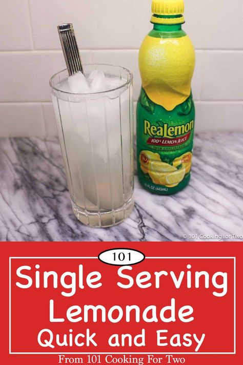 Learn to make this easy sweet and tart Single Serving Lemonade in just minutes with lemon juice and sugar, or make a low calorie version with Splenda. Lemonade Recipe With Lemon Juice, Single Serving Lemonade Recipe, Lemonade With Lemon Juice, How To Make Lemonade, Sugar Free Lemonade, Cheesy Baked Chicken, Recipe With Lemon, Creamy Chicken And Rice, Creamy Rice