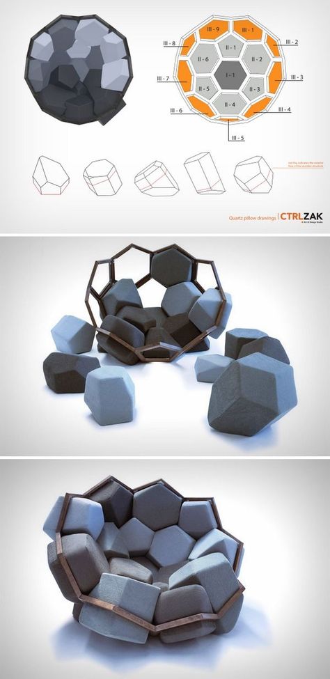 Geometric Product Design, Geometric Chair Design, Modular Design Product, Modular Product Design, Geometric Products, Geometric Sofa, Mobil Design, Geometric Chair, Modular Chair