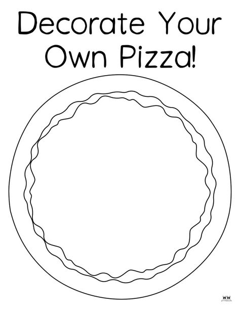 Choose from 32 unique pizza coloring and color by number pages for hours of yummy fun for your little ones. Print from home! 100% FREE! Food Template Printable, Pizza Kindergarten Activities, Shape Pizza Preschool, Free Pizza Party Printables, Crazy Pizza Day Preschool Activities, Pizza Coloring Page Free Printable, Pizza Art For Kids, Pizza Template Free Printable, Prek Coloring Pages