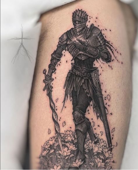 #darksouls #demonsouls #darksoulstattoo #demonsoulstattoo #darkfictiontattoo #darksoulsworld #blackfantasytattoo #gametattoo #darktattoo #mangatattoo #neotraditionaltattoo #neotraditional #traditionaltattoo #classictattoo #legendarytattoo #manlytattoo #maletattoo #firetattoo #blackwork #sketchtattoo #coloredtattoo #blacktattoo #armtattoo #darkart #sleevetattoo #tattoosketch #toptattoo #viraltattoo #mentattoo #tattooideas #tattoo #newtattooideas #tattoodesign #stenciltattoo Demon Slayer Tattoos, Breathing Styles, Dark Souls Tattoo, Celestial Symbols, Slayer Tattoo, Lord Of The Rings Tattoo, Medieval Tattoo, Knight Tattoo, Soul Tattoo