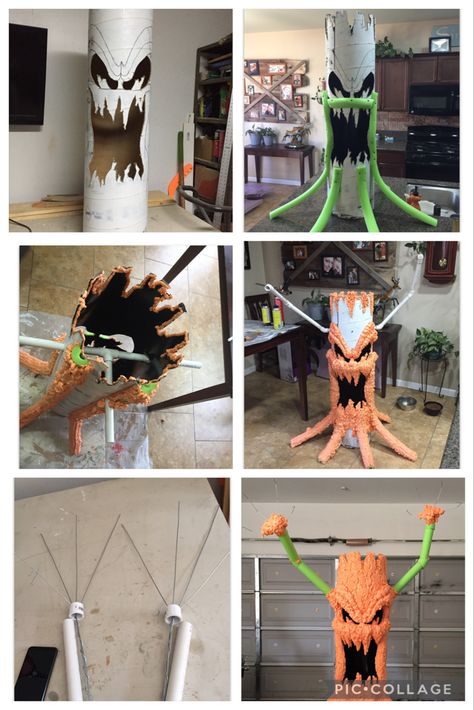 Easy Big Halloween Decorations, Giant Halloween Decorations Diy, Diy Haunted House Props Creepy Halloween, Diy Beetlejuice Decorations, Diy Halloween Props, Porta Halloween, Dollar Store Ideas, Dekorasi Halloween, Scary Halloween Decorations Outdoor