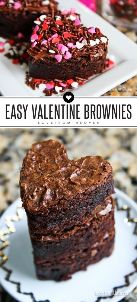 Easy Valentine Brownies. Totally transform box brownies with a few easy tricks. Valentines Desserts, Love From The Oven, Valentines Recipes Desserts, Valentines Snacks, Valentines Baking, Box Brownies, Dessert For Two, Easy Tricks, Valentine Desserts