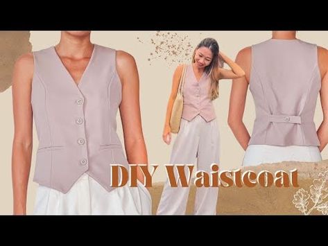 (8) DIY Waistcoat | Step by step sewing tutorial | How to make a fitted waistcoat - YouTube Simple Waistcoat Sewing Pattern, Diy Waist Coat, Waist Coat For Women Pattern, Waist Coat Sewing Pattern, Sew A Vest Pattern, Waistcoat Pattern Womens, Fitted Vest Pattern, Woman Vest Pattern, Vest Sewing Pattern Womens