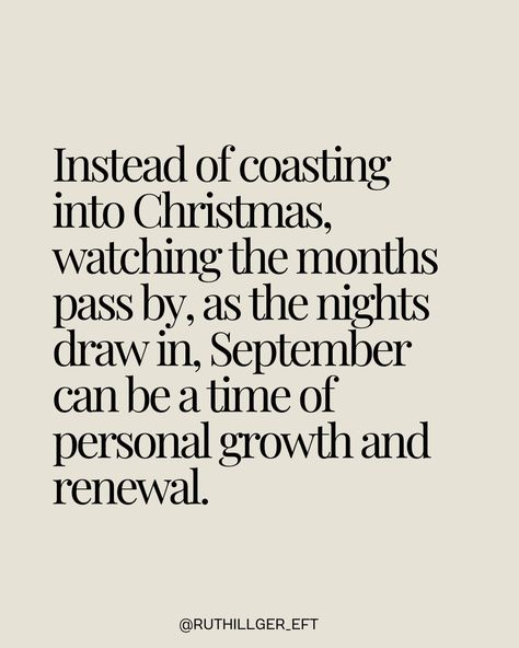 Could September be the new January? 🍂 As August wraps up, September often feels like a fresh start - much like January but with less pressure. September offers the chance to set personal goals and make intentional, quiet changes at your own pace. By the time the holiday season arrives, you might find yourself feeling more grounded, happier, and ready to embrace the end of the year with a calm mindset. Let’s make September a month of subtle growth and renewal, under the radar, just for ours... Calm Mindset, At Your Own Pace, Your Own Pace, A Fresh Start, Personal Goals, End Of The Year, Fresh Start, A Month, New Season