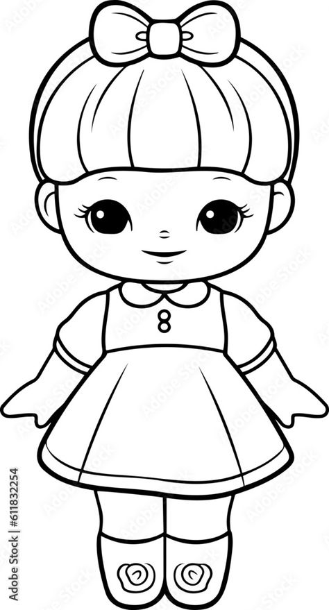 Drawing Pictures For Kids, Balloon Face, Family Sketch, Hello Kitty Colouring Pages, Doll Drawing, Fashion Drawing Sketches, Hello Kitty Coloring, Easy Drawings For Kids, Outline Drawings