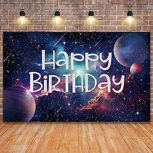 Space Theme Backdrop, Happy Birthday Galaxy, Galaxy Birthday Party Decorations, Background For Birthday Party, Space Theme Decorations, Galaxy Birthday Party, Background For Birthday, Birthday Wishes With Photo, Galaxy Birthday