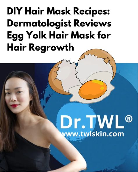 DIY Hair Thickening Mask Recipes: Dermatologist Reviews Egg Yolk Hair Mask for Hair Regrowth
 Do DIY hair thickening masks work? I’m a dermatologist and I actually tried the DIY egg yolk hair mask when I was a teen. Egg Yolk Hair Mask, Mask For Hair, Skin Laser, Hair Mask Recipe, Mask Recipes, Diy Hair Masks, Hair Masks, Cosmetics Industry, Diy Hair Mask