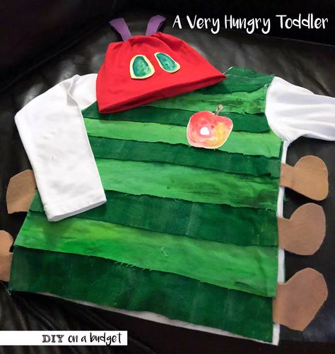 Diy Very Hungry Caterpillar, The Very Hungry Caterpillar Costume, Very Hungry Caterpillar Costume, Hungry Caterpillar Costume, Caterpillar Costume, World Book Day Costumes, Hungry Caterpillar Birthday, Book Character Costumes, Book Day Costumes