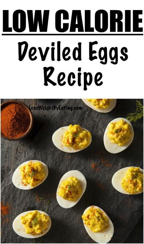 The Best Easy Deviled Eggs Recipe {LOW CALORIE} Low Calorie Deviled Eggs, Low Calorie Egg Recipes, Healthy Deviled Eggs Recipe, Easy Deviled Eggs Recipe, Easy Deviled Eggs, Recipe Low Calorie, Healthy Deviled Eggs, Healthy Low Calorie Snacks, 500 Calories Recipes