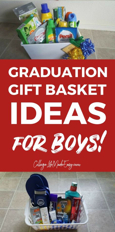 High School Graduation Gift Basket, College Graduation Gift Basket, Graduation Gift Basket Ideas, Cheap Graduation Gifts, College Basket, Graduation Basket, College Gift Baskets, Graduation Gift Basket, High School Grad Gifts