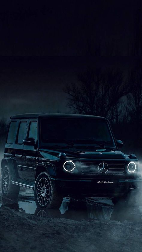 Black Mercedes, G Wagon, At Night, Wallpapers, Cars, Iphone, Black