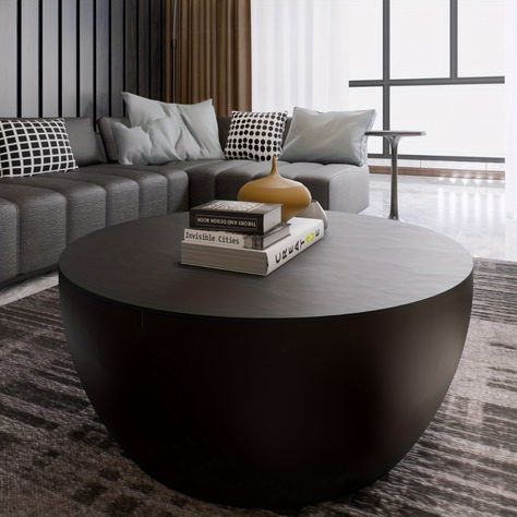 Faster shipping. Better service Real Wood Table, Wood Round Coffee Table, Coffee Table Style, Black Marble Coffee Table, Round Wooden Coffee Table, Trunk Coffee Table, Black Living Room Decor, Coffee Table Round, Round Coffee Table Modern