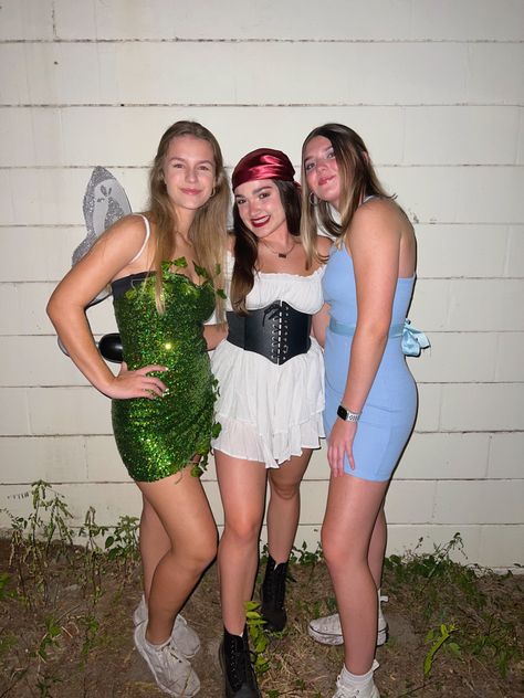 Tinker Bell And Pirate Costume, Modest Tinkerbell Costume, Tinker Bell Trio Costume, Tinkerbell And Pirate Costume, Tinkerbell And Hook Costume, Tinkerbell And Friends Halloween Costume, Tinker Bell And Friends Costumes, Tinker Bell Group Costume, Tinker Bell And Captain Hook Costume