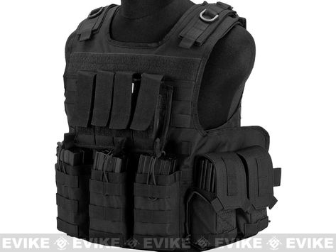 Matrix MTS Small Arms Light Assaulter Vest - Black | Evike.com Black Tactical Gear, Black Tactical Vest, Tactical Outfit, Military Clothes, Armor Vest, Combat Uniforms, Tactical Wear, Military Gear Tactical, Tac Gear