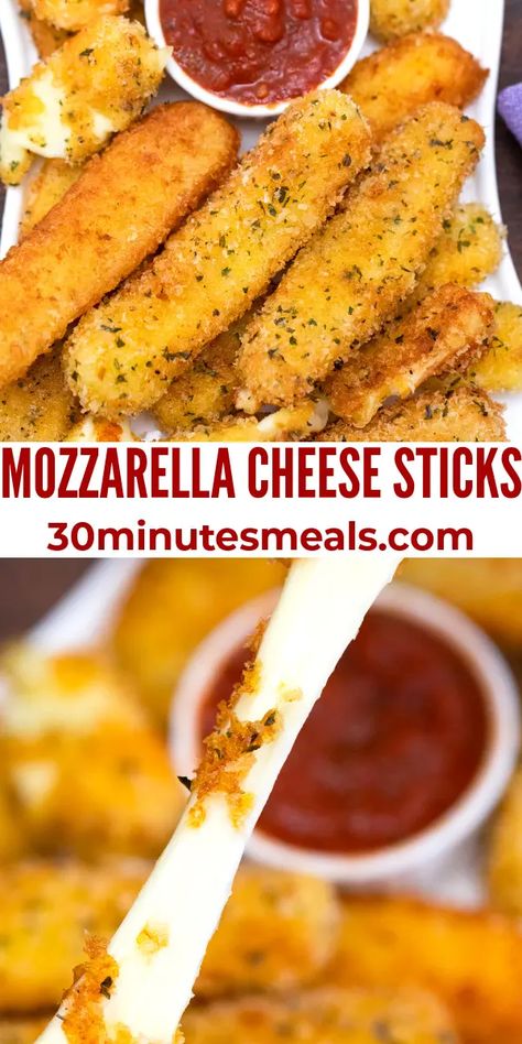 Homade Mozzarella Sticks, Cheese Stick Recipes, Incredible Appetizers, Cheese Sticks Recipe, Recipes With Mozzarella Cheese, Cheddar Recipes, Mozzarella Cheese Sticks, Mozzarella Sticks, Amazing Appetizers