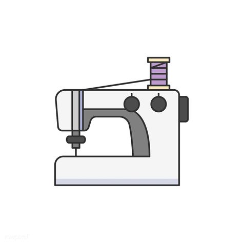 Sewing machine illustration | free image by rawpixel.com Fashion Design Stickers, Machines Drawing, Sewing Machine Illustration, Sewing Machine Drawing, Machine Illustration, Machine Drawing, Marker Icon, Gacha Props, 그림 낙서