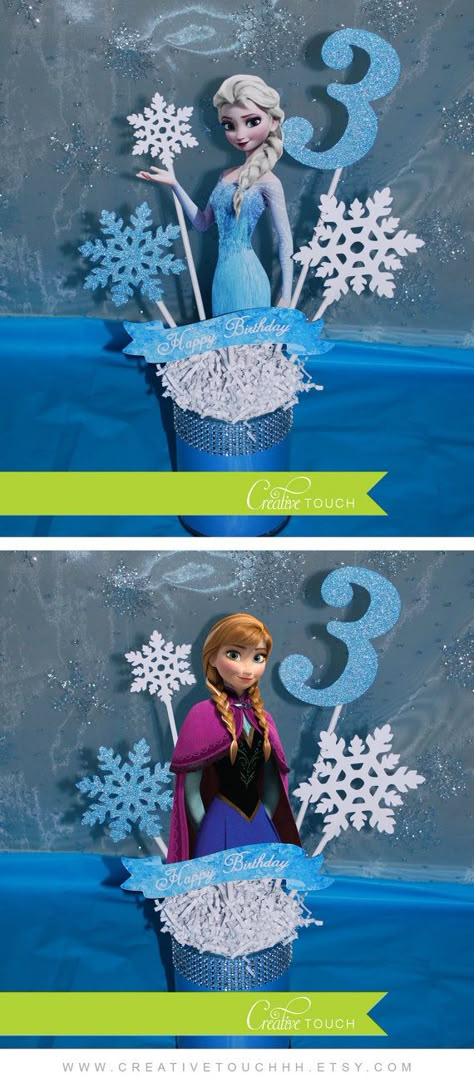 Frozen Centerpiece, Elsa Centerpiece, Frozen Decorations, Elsa Decorations, Elsa, Frozen, Queen Elsa, Frozen Birthday, Table Setting (#1) Frozen Birthday Party Centerpieces, Elsa Decorations, Frozen Centerpieces, Frozen Cupcake, Frozen Cupcake Toppers, Crinkled Paper, Birthday Themes For Adults, Cupcake Decorating Party, Elsa Birthday Party