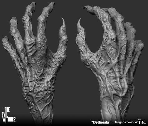 ArtStation - THE EVIL WITHIN2 - Matriarch, YOSUKE ISHIKAWA Creature Hands, The Evil Within Art, Demon Hands, Evil Hands, Scary Hands, Creepy Hands, Monster Hands, Digital Sculpting, Zombie Hand