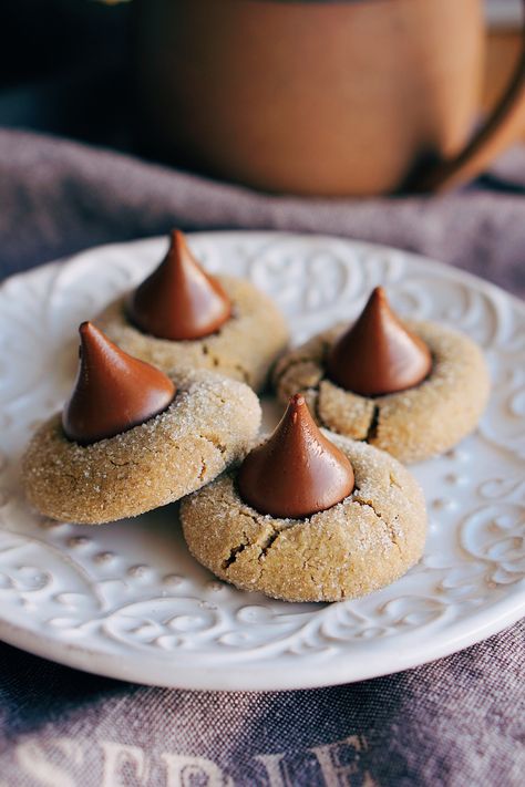 Mini-batch Peanut Butter Blossom Cookies - Mini Batch Baker Cookies Small Batch, Peanut Butter Blossom, Peanut Butter Blossom Cookies, Blossom Cookies, Peanut Butter Blossoms, Vegan Peanut Butter, Sugar Free Syrup, Cookie Calories, Cookie Party