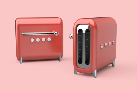 Top 10 kitchen appliances to prepare the ultimate breakfast – Yanko Design 50s Appliances, 1950’s Kitchen, Red Toaster, Smeg Toaster, American Advertising, Retro Colours, Kitchen Appliances Design, Geo Design, 1950s Kitchen