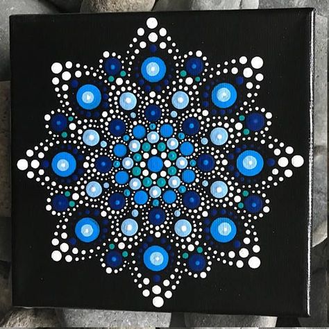 Mandala On Canvas, Mandala Painted Rocks, Mandala Rock Art, Painted Mandala, Mandala Canvas, Art Painting Tools, Mandala Art Therapy, Mandalas Painting, Mandala Design Pattern