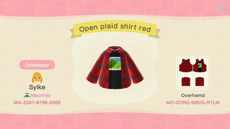 Red, see through mountain shirt also available on my board!, open lumberjack shirt, male fashion ACNH Acnh Male Clothes Design Codes, Acnh Male Clothing, Acnh Mens Clothes Codes, Acnh Clothes Design Id Male, Acnh Clothes Design, Ac Codes, Clothes Codes, Code Clothes, Acnh Clothes