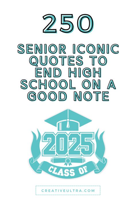 Are you searching for some great senior iconic quotes to wrap up your high school memories on a positive note? Senior year is a wonderful time packed with unforgettable memories, enjoyable moments, and an explosion of feelings. High school brings us friendships and memorable experiences that shape us in many ways. What a wonderful way to capture everything with a senior quote that reflects the journey you’ve taken! Sentimental Senior Quotes, High School Musical Senior Quotes, Unique Senior Quotes, Best Senior Quotes, Senior Year Quotes, Senior Quotes Funny, Educational Quotes, Iconic Quotes, High School Memories