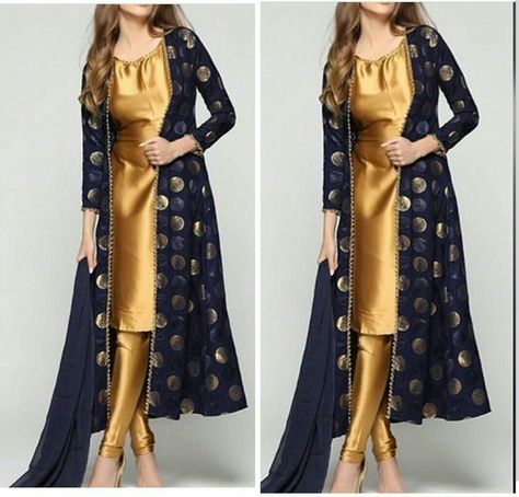 @natalia_vozna Double Shirt Pakistani Gowns, Old Sarees Convert Into Dress Latest, Stylish Kurti Design, Kurti Sewing, Jacket Kurti, Dress Party Wear, Style Kurti, Open Shirt, Baby Layette