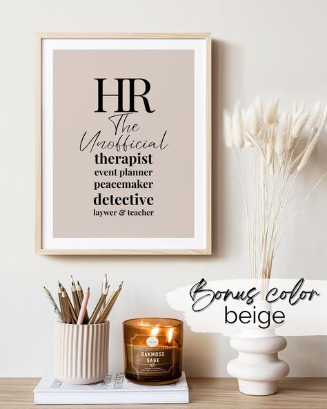 HR Wall Decor Funny HR Office Decor for Women Office Print - Etsy Canada Hr Office Decor, Hr Office, Hr Professional, Office Decor For Women, Goals And Aspirations, Focus Quotes, Office Manager, Powerful Affirmations, Quotes Wall Art