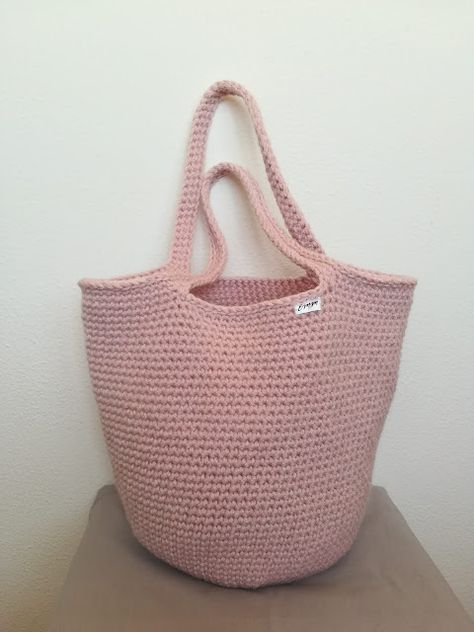 Crochet Big Bag Pattern Free, Simple Tote Bag, Tote Bag Pattern Free, Big Tote Bags, Free Crochet Bag, Knitting Tote Bag, Simple Tote, Crochet Bag Pattern Free, Crochet Market Bag