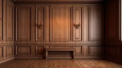 3d illustration,classic wall with vintage brown beech wood panels,joinery in the interior,background,hd photography photo Old Paneling Walls, Wood Panel Study, Vintage Wood Bedroom, Wood Paneled Walls Living Room, Wooden Panelling Walls, Brown Wood Interior, Wood Panelling Walls, Bench Background, Wood Paneling Walls