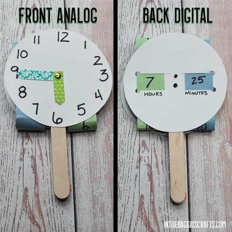 EASY TELLING TIME CRAFT Clocks Diy Crafts, Math Clock, Time Craft, Paper Clock, Learning Clock, How To Tell Time, Telling Time Practice, Make A Clock, Learn To Tell Time