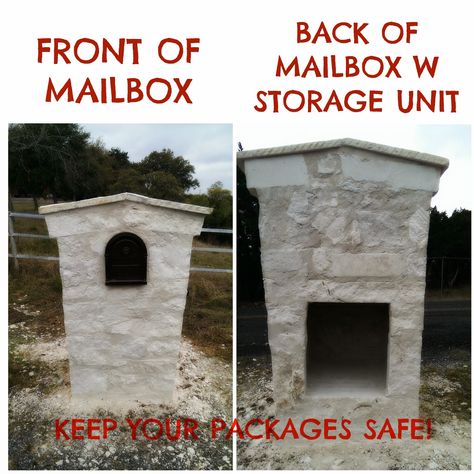 Drop Box Ideas, Farmhouse Mailboxes, Package Mailbox, Country Mailbox, Stone Mailbox, Entrance Gates Driveway, Brick Mailbox, Security Mailbox, Large Mailbox