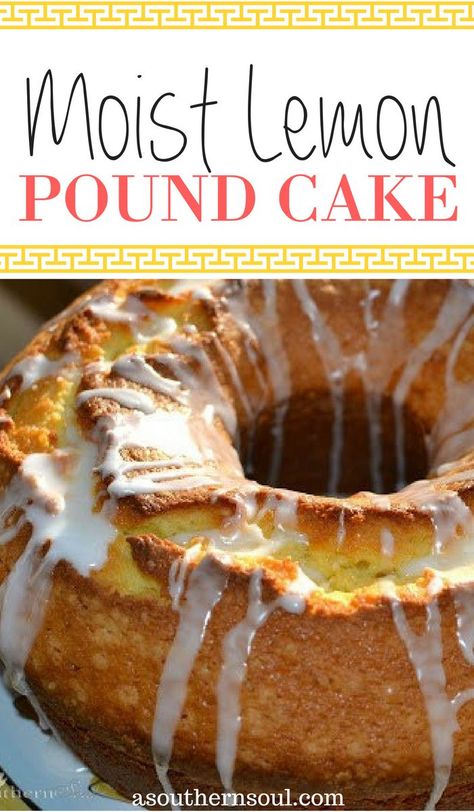 Triple Lemon Pound Cake, Things To Make With Fresh Lemons, Homemade Lemon Pound Cake, Moist Lemon Pound Cake, 7up Pound Cake, Lemon Pound Cake Recipe, Cakes To Make, Sweet Glaze, Baker Cake