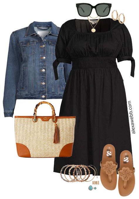 Plus Size Spring Fashion, Plus Size Spring Dresses, Plus Size Black Dress, Alexa Webb, Look Office, Spring Outfits Dresses, Plus Size Spring, Look Plus Size, Tan Sandals