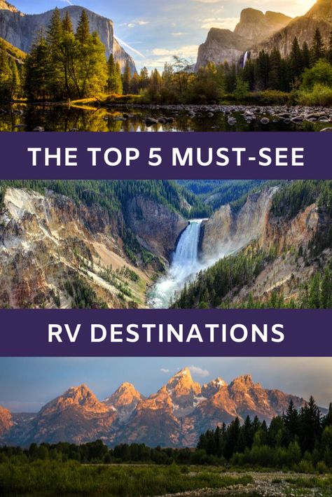 The must-see top 5 US RV Destinations you don't want to miss! RV camping at its finest and incredible scenery you won't forget. Make sure these RV travel spots are on your bucket list. #rvtravel #rvcamping #rvliving #rving #bestcampgrounds Boondocking Tips, Rv Boondocking, Rv Diy, Motorhome Living, Rv Travel Destinations, Rv Camping Trips, Rv Gear, Best Rv Parks, Rving Full Time