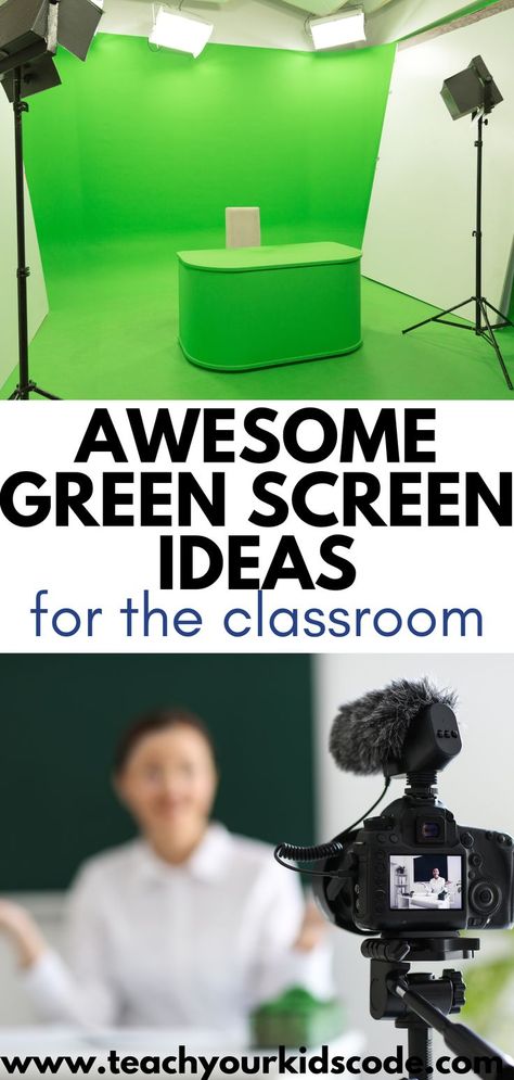 Classroom Green Screen, Diy Green Screen, Green Screen Ideas, Green Screen Setup, Stem Activities Middle School, Middle School Technology, Greenscreen Ideas, Makerspace Projects, Elementary School Activities