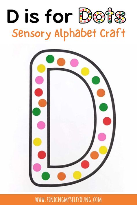 letter D craft D Is For Dots Craft, Letter D Activities For Preschool Crafts, Letter D Sensory Bin, D Is For, Letter D Crafts For Preschoolers, Letter D Craft, Sensory Alphabet, Letter D Crafts, Letter D Worksheet