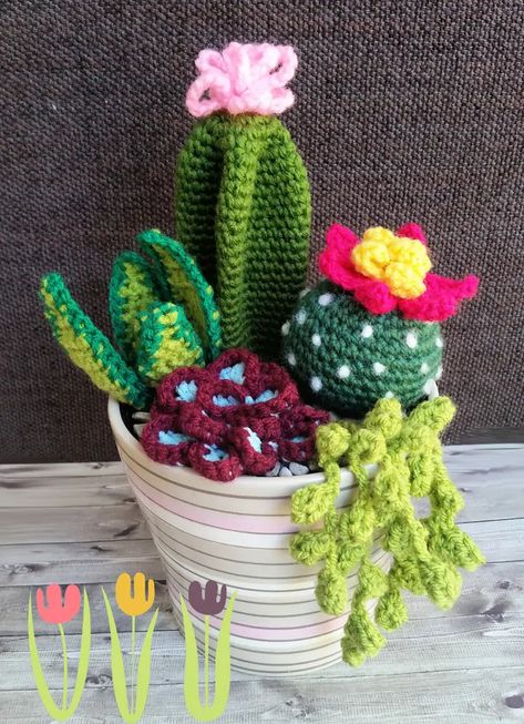 30 Free Crochet Cactus Patterns | Crochet Succulent Pattern Crochet Cactus Free Pattern, Gardening Drawing, Aesthetic Gardening, Tattoo Garden, Garden Nails, Crochet Succulent, Garden Tattoo, Crochet Garden, Crochet Flowers Free Pattern