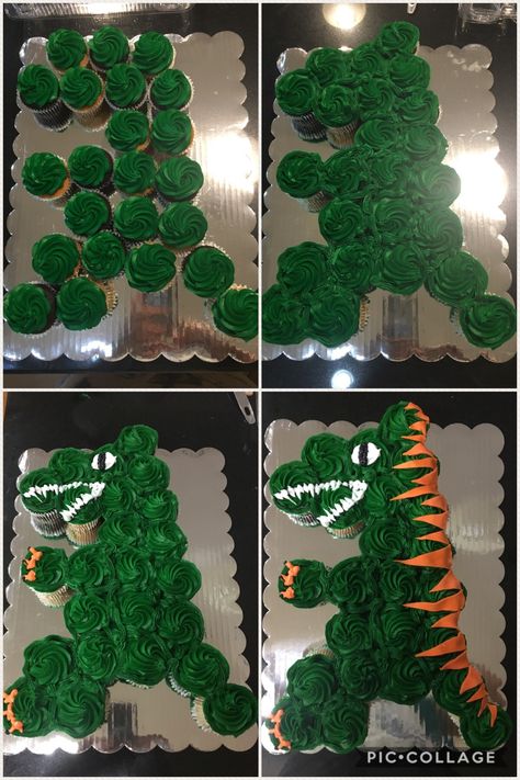 Trex Dinosaur Pull Apart Cupcakes, Dinosaur Cupcakes 3rd Birthday, Dinosaur Out Of Cupcakes, Diy Dinosaur Cupcake Cake, Homemade Dinosaur Cake Simple, Three Rex Cupcake Cake, Dinosaur 3rd Birthday Party Cake, T Rex Pull Apart Cupcakes, Dinosaur Cake Cupcakes