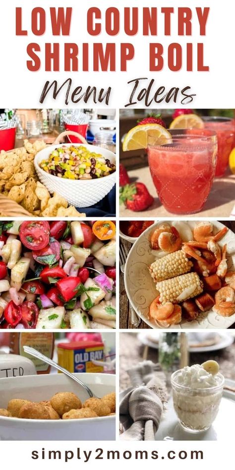 Low Country Shrimp Boil Party, Shrimp Boil Themed Party, Low Country Boil For A Crowd, Low Country Boil Graduation Party Ideas, Low Country Boil Party Ideas Appetizers, Low Country Boil Wedding Rehearsal, Low Country Appetizers, Low Country Boil Shower Ideas, Appetizer For Crawfish Boil