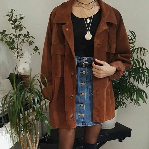 Mode Hippie, Look Retro, Stil Inspiration, Ținută Casual, Brown Jacket, Mode Inspo, 가을 패션, 여자 패션, Mode Vintage